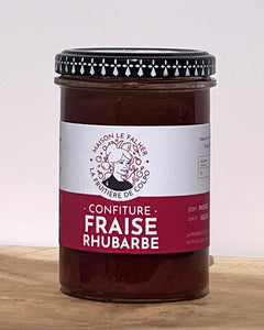 Confiture de fraise rhubarbe artisanale fabriquée en France par La Fruitière de Colpo